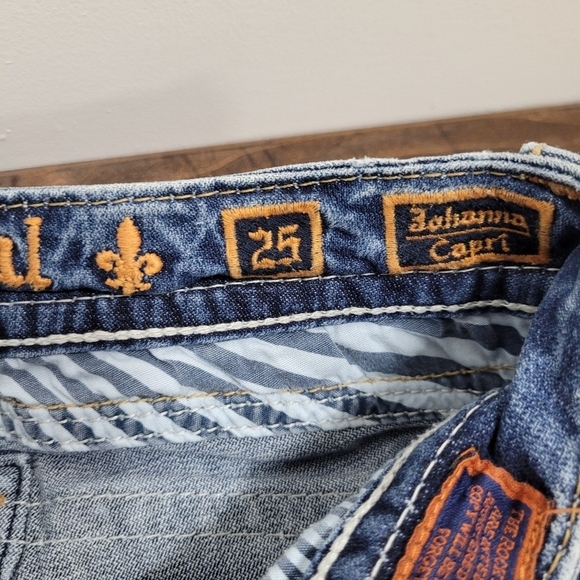 EUC Rock Revival Johanna Capri Cuffed Leg Denim Pant Women's sz 25 - Picture 7 of 11